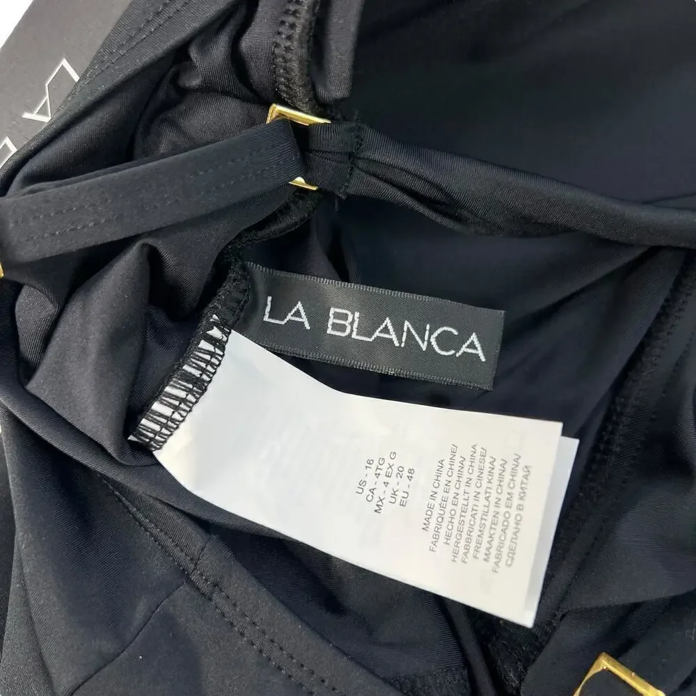 New Women’s La Blanca Island Goddess Ruffle One Piece Swimsuit Size 16
